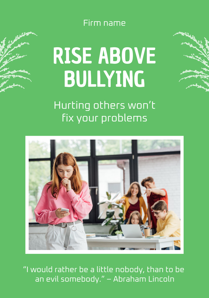 Girl suffering from Bullying Poster 28x40in – шаблон для дизайну