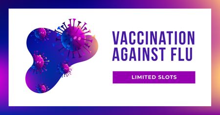 Template di design modello di virus per l'offerta di vaccinazione Facebook AD