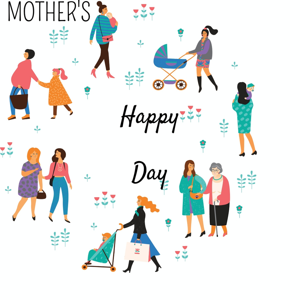 Ontwerpsjabloon van Instagram van Happy Mother's Day Greeting