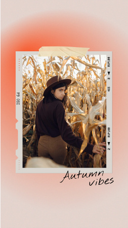 Autumn Inspiration with Stylish Young Girl Instagram Story Design Template