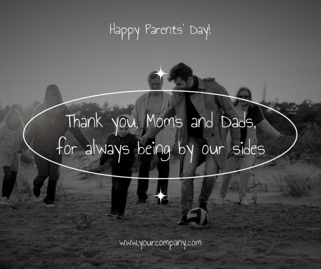 Happy Family Together on Parents' Day With Phrase Facebook – шаблон для дизайна