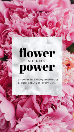 Tender Bright Pink Flowers Instagram Story Design Template