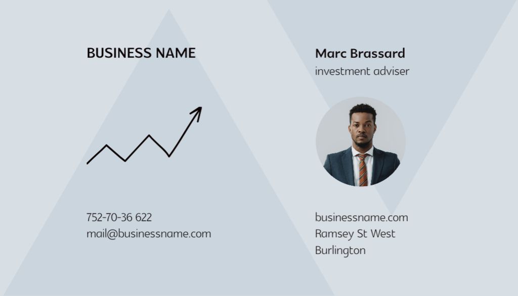Personalized Investment Consultancy Services Offer Business Card US – шаблон для дизайна