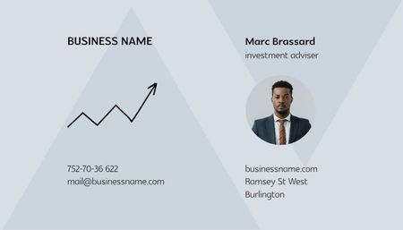 Personalized Investment Consultancy Services Offer Business Card US – шаблон для дизайну