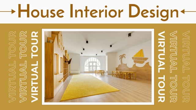 Virtual Tour over House Interior Design Youtube Thumbnail Modelo de Design
