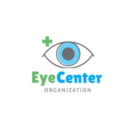 Services with Emblem of Eye Center Logo 1080x1080px Design Template
