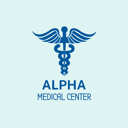 Plantilla de diseño de Emblem of Medical Center in Blue Logo 1080x1080px 