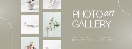 Promoção de galeria de arte fotográfica com colagem Facebook cover Modelo de Design