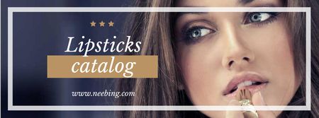 Lipstick Offer with Woman painting lips Facebook cover – шаблон для дизайну