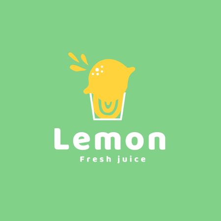 Healthy Tasty Lemon Juice Logo Πρότυπο σχεδίασης