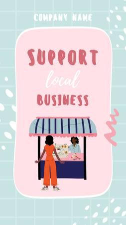 Template di design Support Local Bussiness Instagram Story