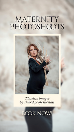 Елегантна фотосесія для вагітних від кваліфікованого фотографа Instagram Video Story – шаблон для дизайну