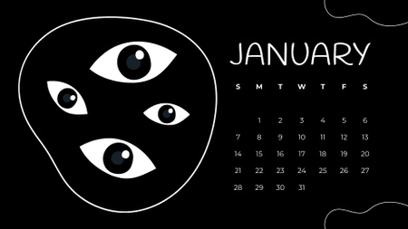 Designvorlage Kreative Illustration von lustigen Augen für Calendar
