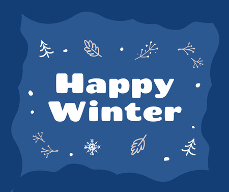 Ontwerpsjabloon van Facebook van Cute Winter Greeting