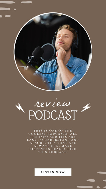 Review Podcast on Brown Instagram Story Design Template