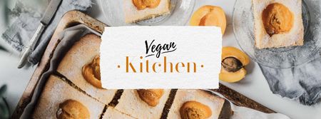 Template di design concetto di cucina vegana con albicocche Facebook cover