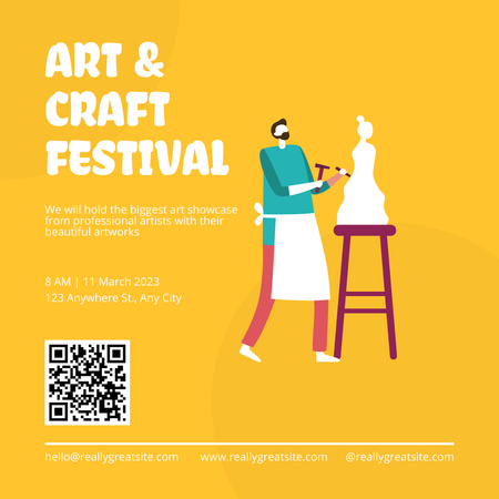 Art and Craft Festival Announcement with Sculptor Instagram Design Template