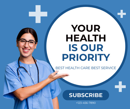 Clinic Blog Promotion with Doctor Facebook Design Template