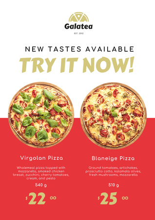 Italian Restaurant Promotion with Pizza Offer Poster A3デザインテンプレート