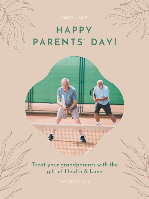 Greeting on Parents' Day Poster US Πρότυπο σχεδίασης