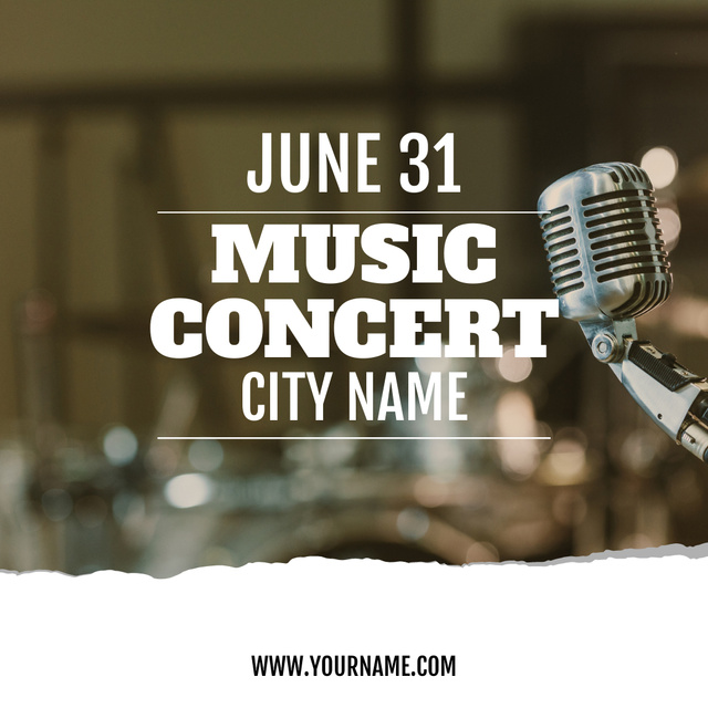 Urban Music Concert In Summer Announce Instagram tervezősablon