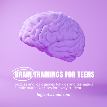 Brain Trainings for Kids Announcement Animated Post Design Template