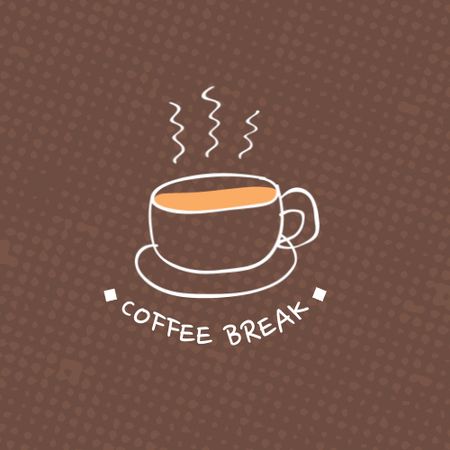 Coffee Shop Ad with Cup And Coffee Break Promotion Animated Logo Design Template