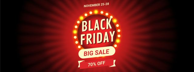Black Friday Sale Flickering Lamps Facebook Video cover Design Template