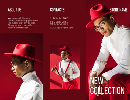 Ontwerpsjabloon van Brochure 8.5x11in van Nieuwe collectieaanbieding voor stijlvolle mannen