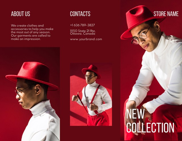 New Collection Offer for Stylish Men Brochure 8.5x11in Tasarım Şablonu