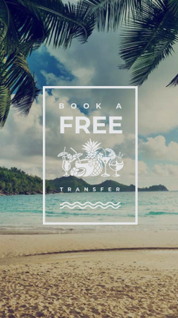 Summer Tour offer Palm Trees by Sea Instagram Story Design Template