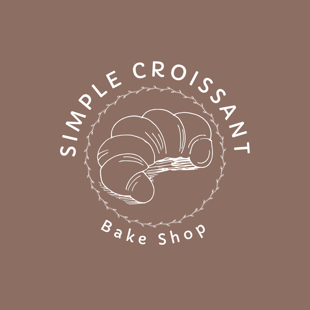 Ontwerpsjabloon van Logo van Bakery Shop with Appetizing Croissant