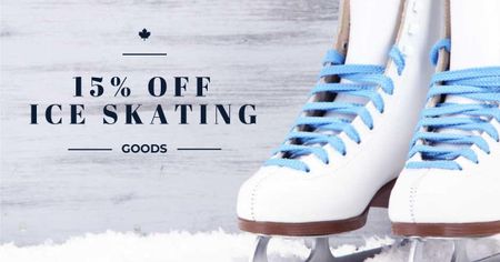 Figure Skating Offer with Skates on Ice Facebook AD Design Template