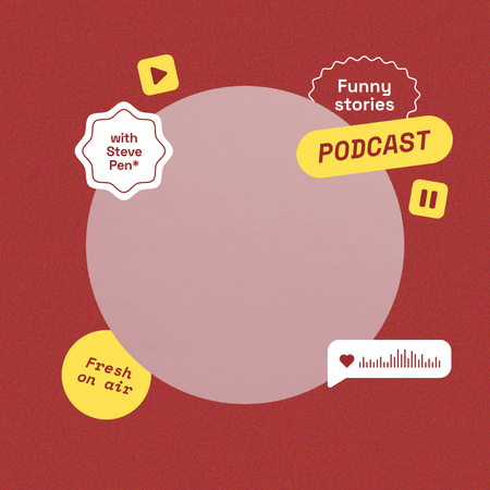 Podcast Topic Announcement with Handsome Young Man Animated Post Design Template
