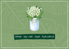 Thank You Message with Beautiful Bouquet of Lilies of the Valley