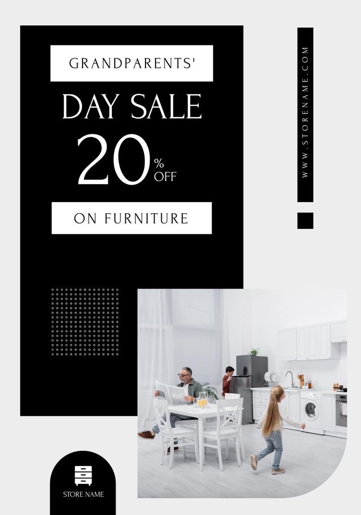 Szablon projektu Discount on Furniture for Home for Grandparents' Day Poster 28x40in