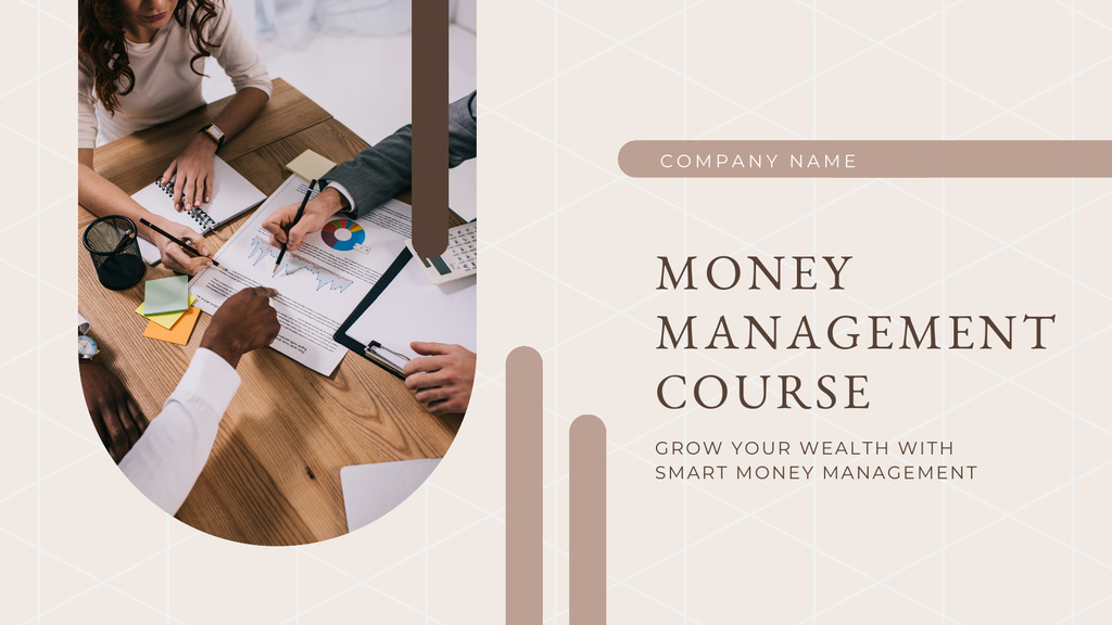 Szablon projektu Money Management Course Invitation Title 1680x945px