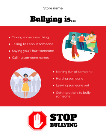 Motivation of Stop Bullying Poster 22x28in Tasarım Şablonu