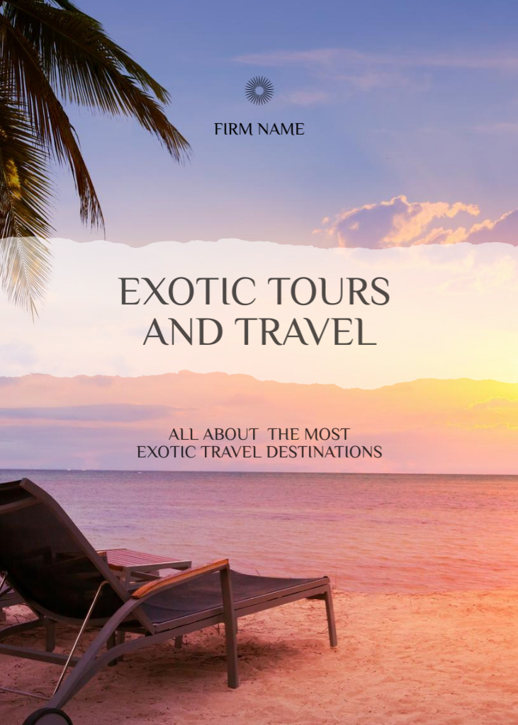 Ontwerpsjabloon van Postcard 5x7in Vertical van Exotic Travel And Destinations Offer