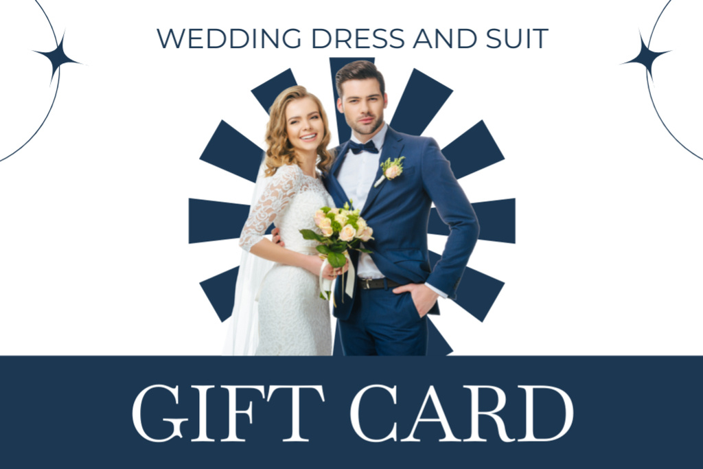 Szablon projektu Offering Wedding Suits and Dresses Gift Certificate