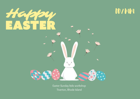Ontwerpsjabloon van Flyer A5 Horizontal van Easter Holiday Celebration Announcement