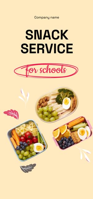 School Food Ad with Tasty Snacks Flyer DIN Large Design Template