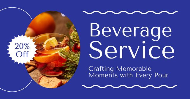 Catering Services with Warm Drink in Cup Facebook AD tervezősablon