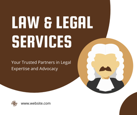 Law & Legal Service Offer with Judge Facebook Design Template
