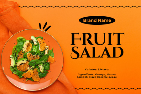 Egzotikus gyümölcs saláta Label tervezősablon