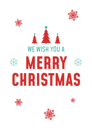 Plantilla de diseño de Christmas Holiday Cheers with Minimalistic Holiday Trees Postcard 5x7in Vertical 