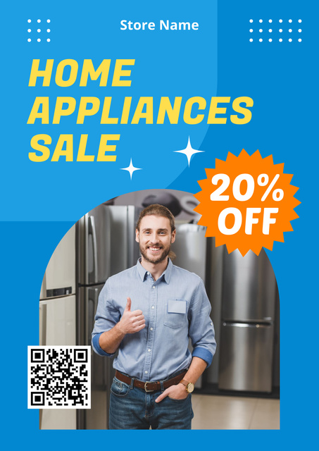 Template di design Shop Assistant Offers Household Appliances for Sale Poster