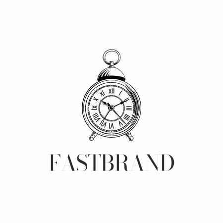 Image of the Company Emblem with Stopwatch Logo 1080x1080pxデザインテンプレート