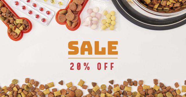 Pets Nutrition Discount Sale Offer Facebook AD Šablona návrhu