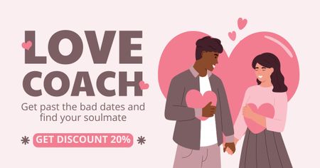 Ontwerpsjabloon van Facebook AD van Deskundige liefdescoach onthult geheimen voor duurzame relaties